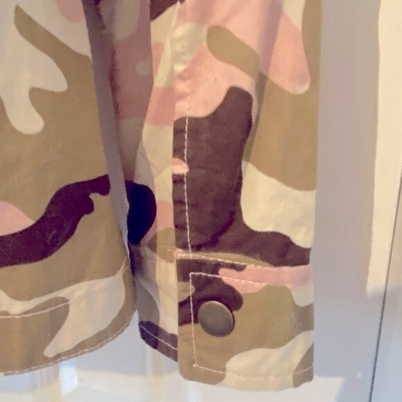 Cream, camel & pink camo jacket, pink camouflage lightweight coat by Love Tree L - Picture 12 of 15